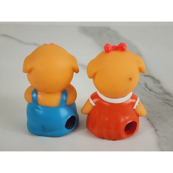 Pencil Sharpener Piglet Pig Piggy Figurine 2 1/2" Great Wall #637 Rubber 80s x2 - Picture 7 of 16